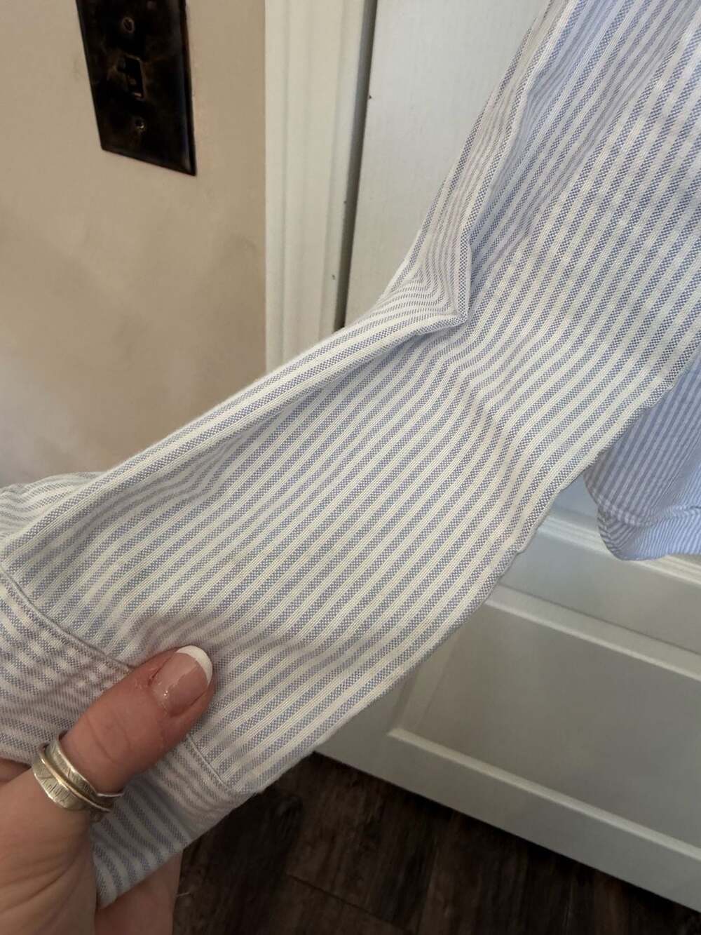 Ralph Lauren Blue and White Striped Long Sleeve Slim Fit Button Down Shirt - Picture 6 of 13